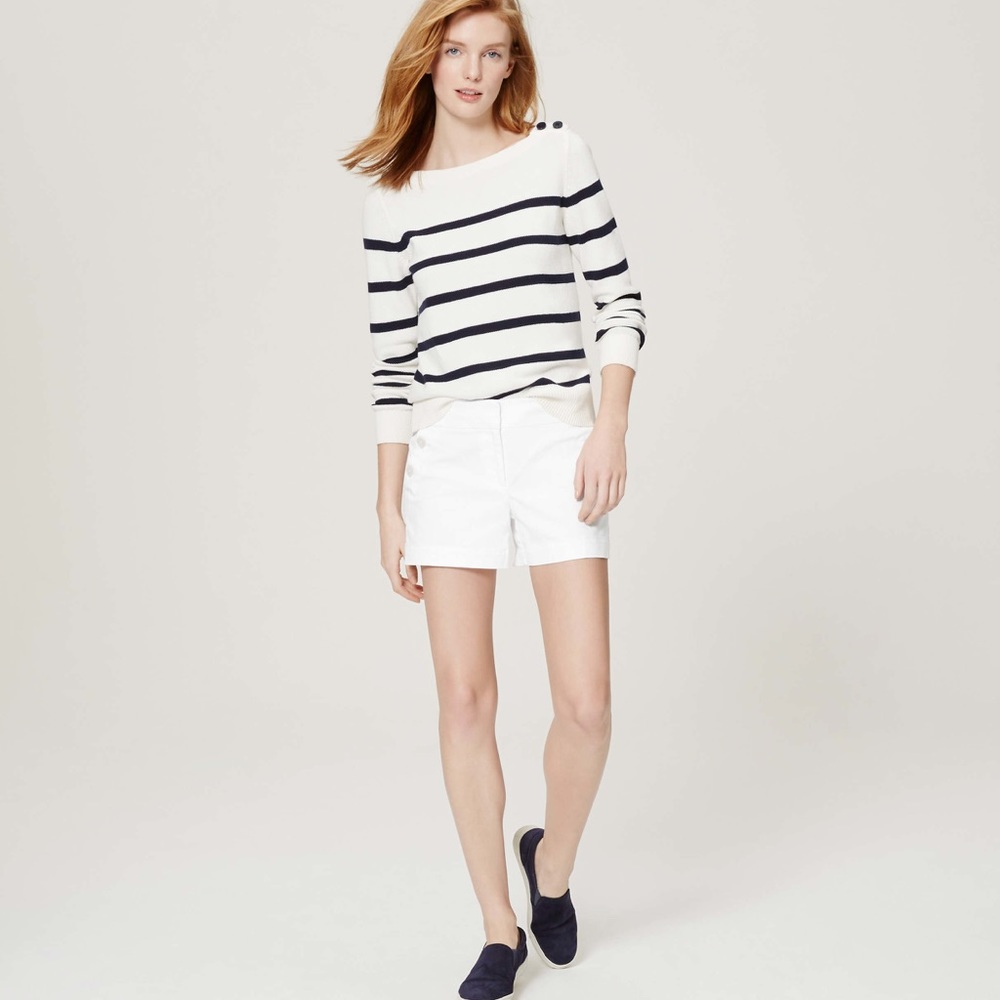 Loft white riviera sailor shorts